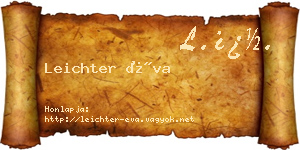Leichter Éva névjegykártya